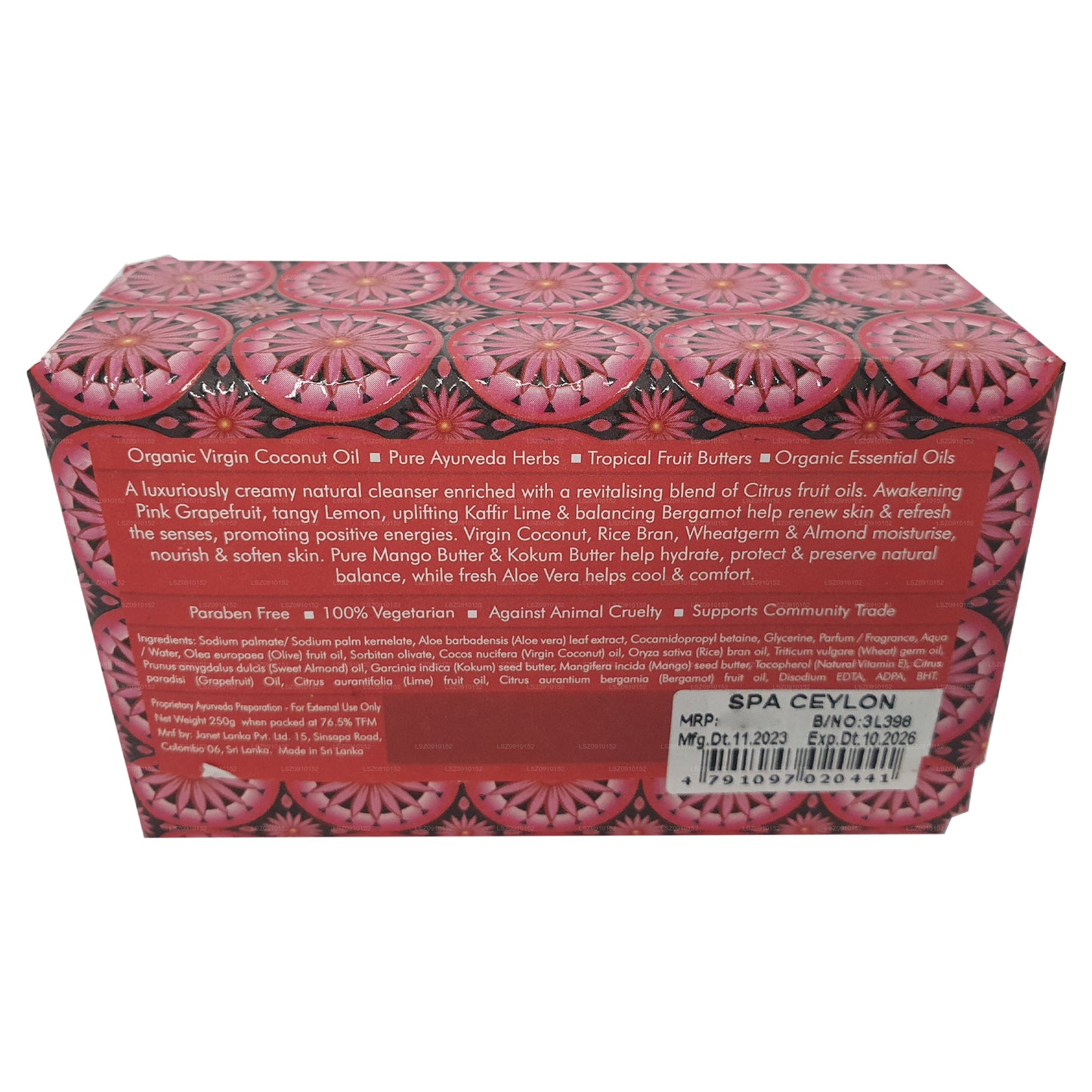 Spa Ceylon Grapefruit-Kokos-Luxusseife (250 g)