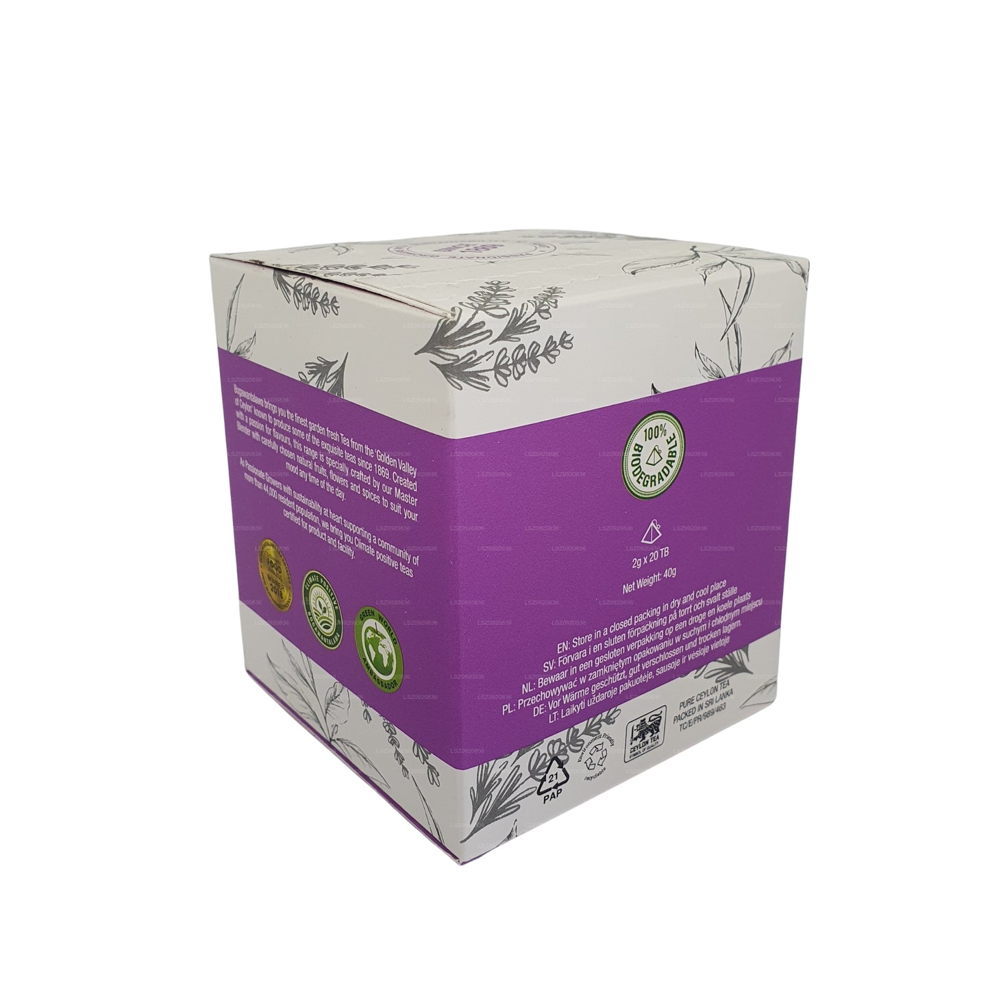Bogawantalawa Weicher Lavendeltee (40 g), 20 Teebeutel