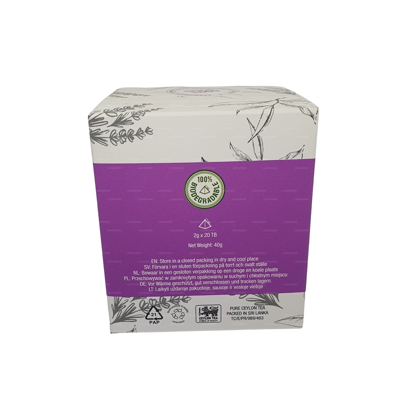 Bogawantalawa Weicher Lavendeltee (40 g), 20 Teebeutel