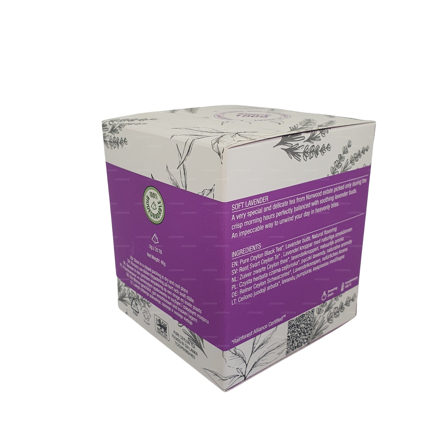 Bogawantalawa Weicher Lavendeltee (40 g), 20 Teebeutel