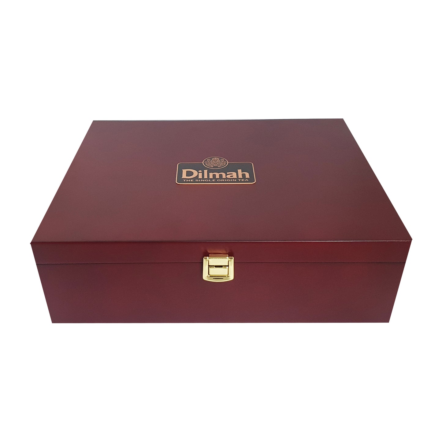 Dilmah Luxuriöse Tee-Präsentationstruhe aus Holz mit 120 umhüllten Teebeuteln – Gourmet 12 Slot
