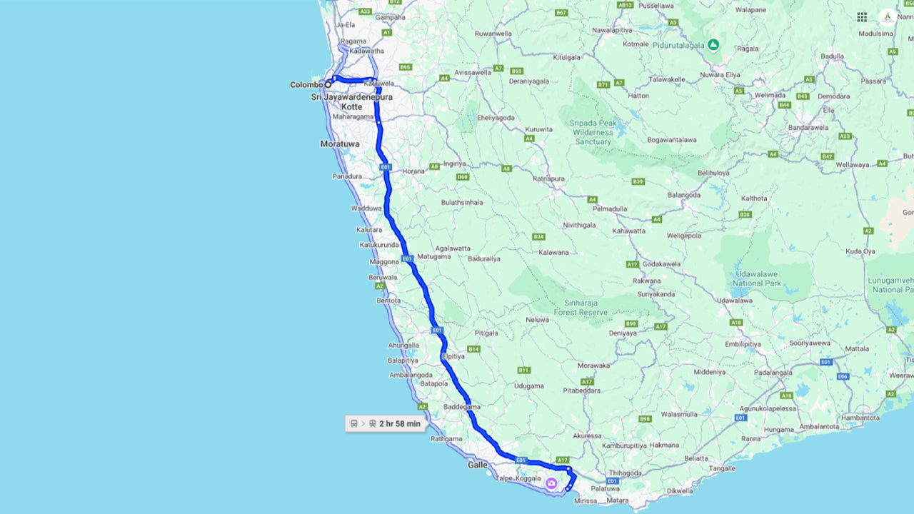 Privater Transfer von Colombo City nach Weligama City