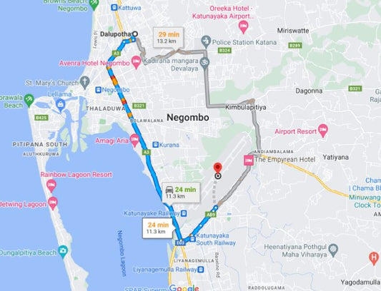 Privater Transfer von Dalupotha City zum Flughafen Colombo (CMB)