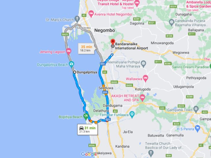 Privater Transfer von Dungalpitiya City zum Flughafen Colombo (CMB)