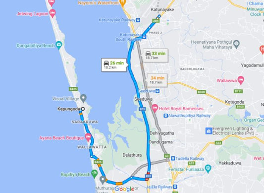Privater Transfer von Kapungoda City zum Flughafen Colombo (CMB)