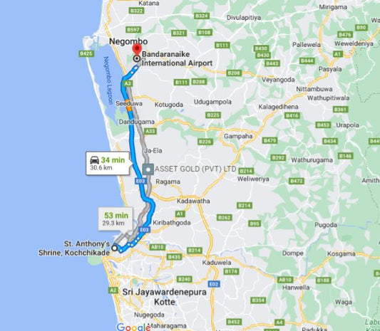 Privater Transfer von Kochchikade City zum Flughafen Colombo (CMB)