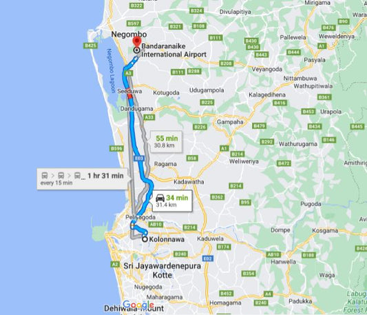 Privater Transfer von Kolonnawa City zum Flughafen Colombo (CMB)
