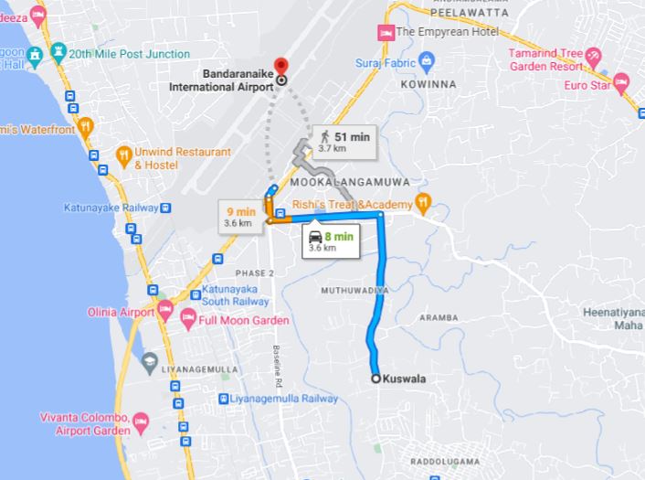 Privater Transfer von Kuswala City zum Flughafen Colombo (CMB)