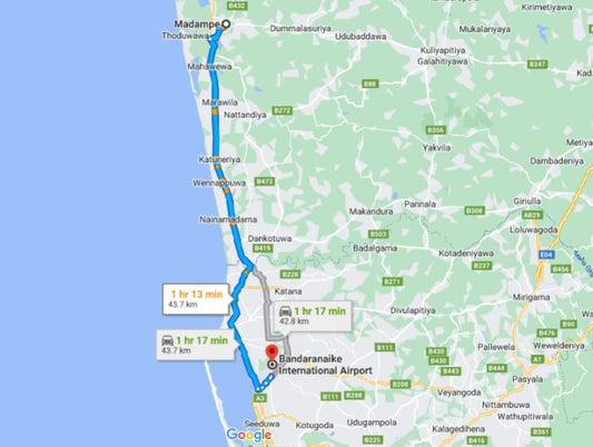 Privater Transfer von Madampe City zum Flughafen Colombo (CMB)