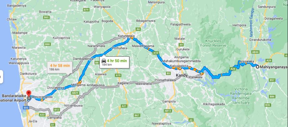 Privater Transfer von Mahiyanganaya City zum Flughafen Colombo (CMB)