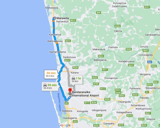 Privater Transfer von Marawila City zum Flughafen Colombo (CMB)