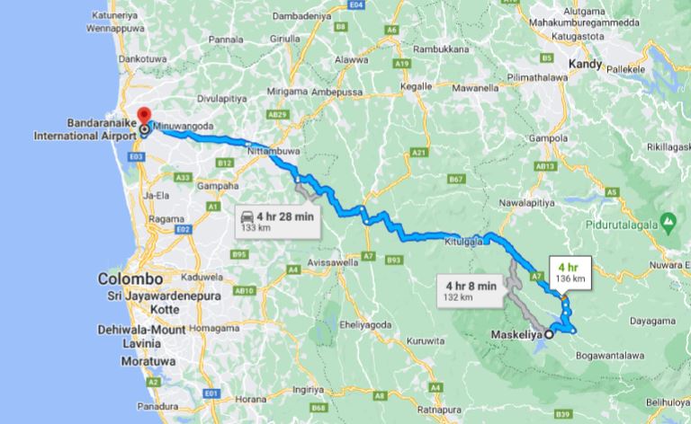 Privater Transfer von Maskeliya City zum Flughafen Colombo (CMB)