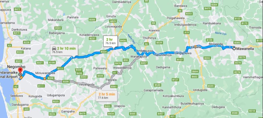 Privater Transfer von Mawanella City zum Flughafen Colombo (CMB)