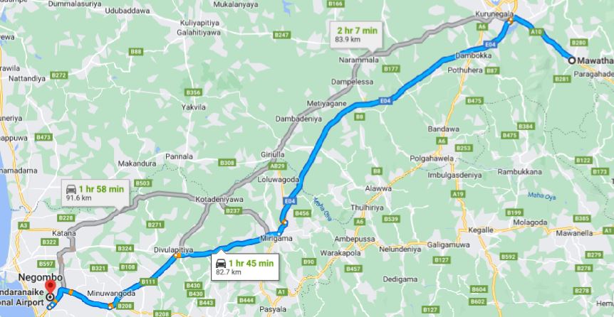 Privater Transfer von Mawathagama City zum Flughafen Colombo (CMB)