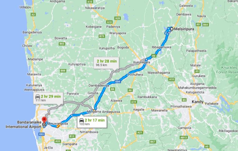 Privater Transfer von Melsiripura City zum Flughafen Colombo (CMB)
