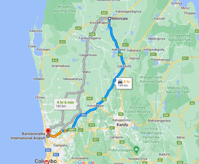 Privater Transfer von Mihintale City zum Flughafen Colombo (CMB)