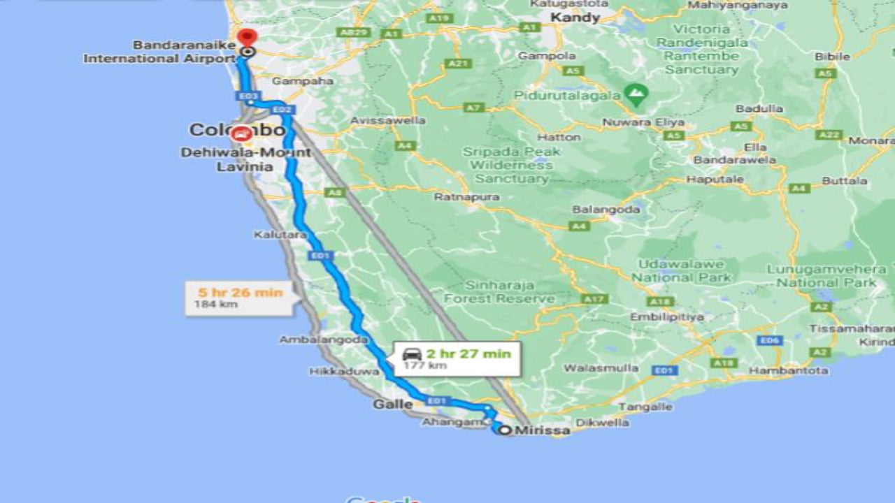 Privater Transfer von Mirissa City zum Flughafen Colombo (CMB)