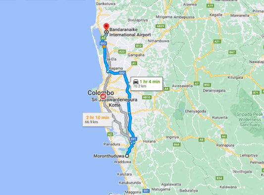 Privater Transfer von Moronthuduwa City zum Flughafen Colombo (CMB)
