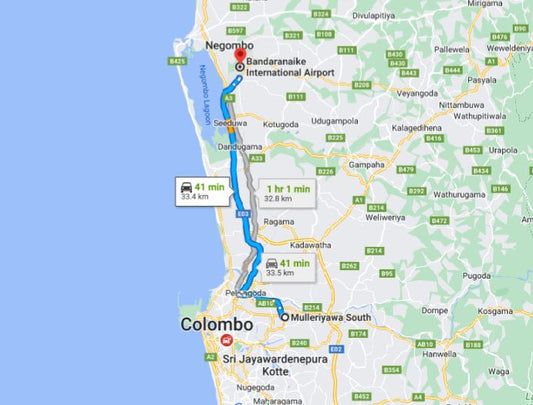Privater Transfer von Mulleriyawa City zum Flughafen Colombo (CMB)