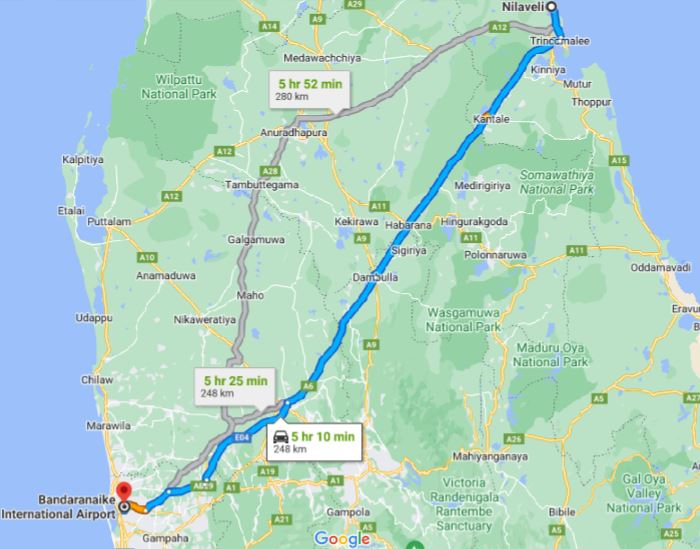 Privater Transfer von Nilaveli City zum Flughafen Colombo (CMB)