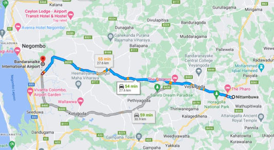 Privater Transfer von Nittambuwa City zum Flughafen Colombo (CMB).