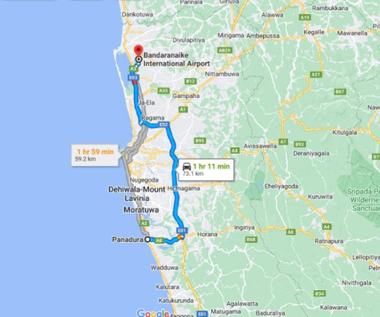 Privater Transfer von Panadura City zum Flughafen Colombo (CMB)