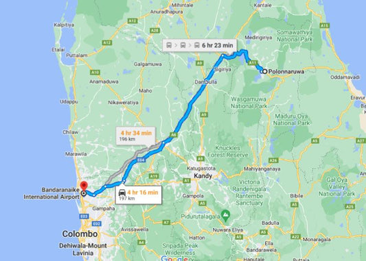 Privater Transfer von Polonnaruwa City zum Flughafen Colombo (CMB)