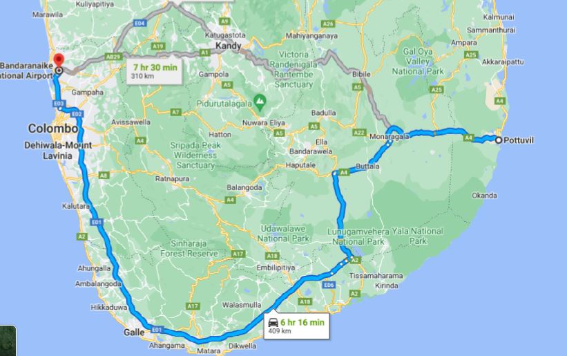 Privater Transfer von Pottuvil City zum Flughafen Colombo (CMB)