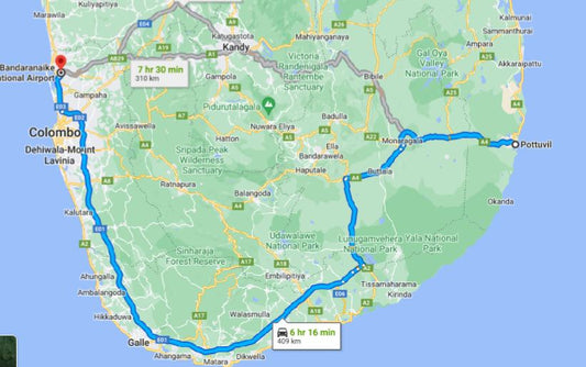 Privater Transfer von Pottuvil City zum Flughafen Colombo (CMB)