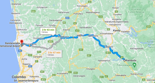 Privater Transfer von Ramboda City zum Flughafen Colombo (CMB)