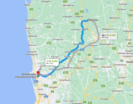 Privater Transfer von Rekawa City zum Flughafen Colombo (CMB)