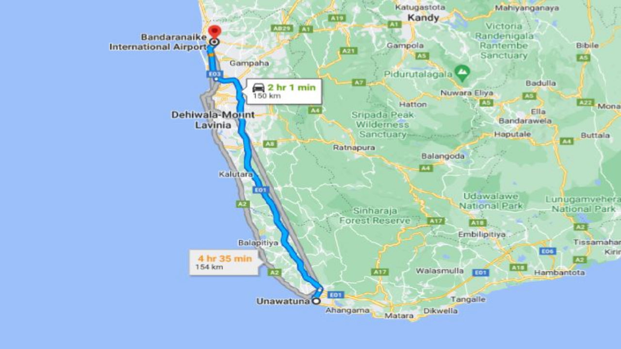 Privater Transfer von Unawatuna City zum Flughafen Colombo (CMB)