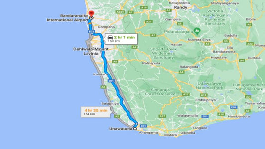 Privater Transfer von Unawatuna City zum Flughafen Colombo (CMB)