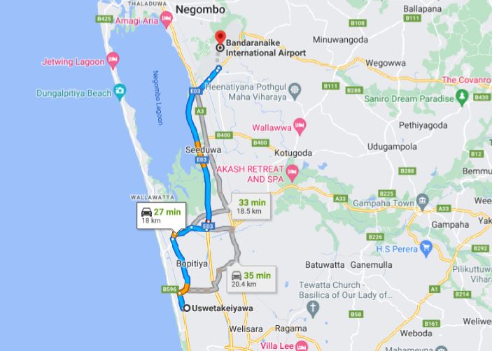 Privater Transfer von Uswetakeiyawa City zum Flughafen Colombo (CMB)