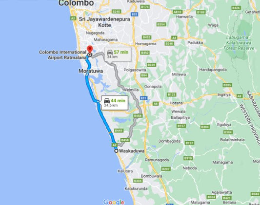 Privater Transfer von Waskaduwa City zum Flughafen Colombo (CMB)