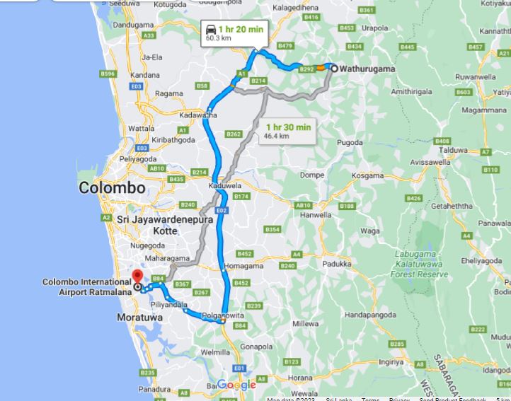 Privater Transfer von Wathurugama City zum Flughafen Colombo (CMB)