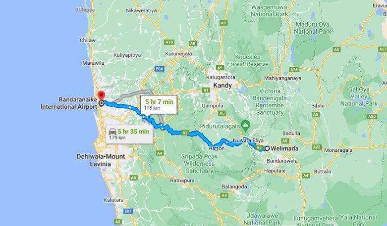 Privater Transfer von Welimada City zum Flughafen Colombo (CMB)