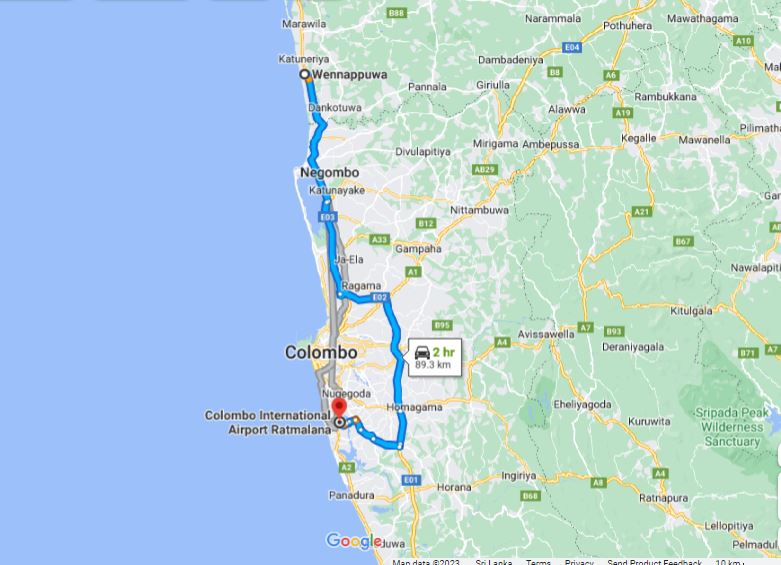 Privater Transfer von Wennappuwa City zum Flughafen Colombo (CMB)
