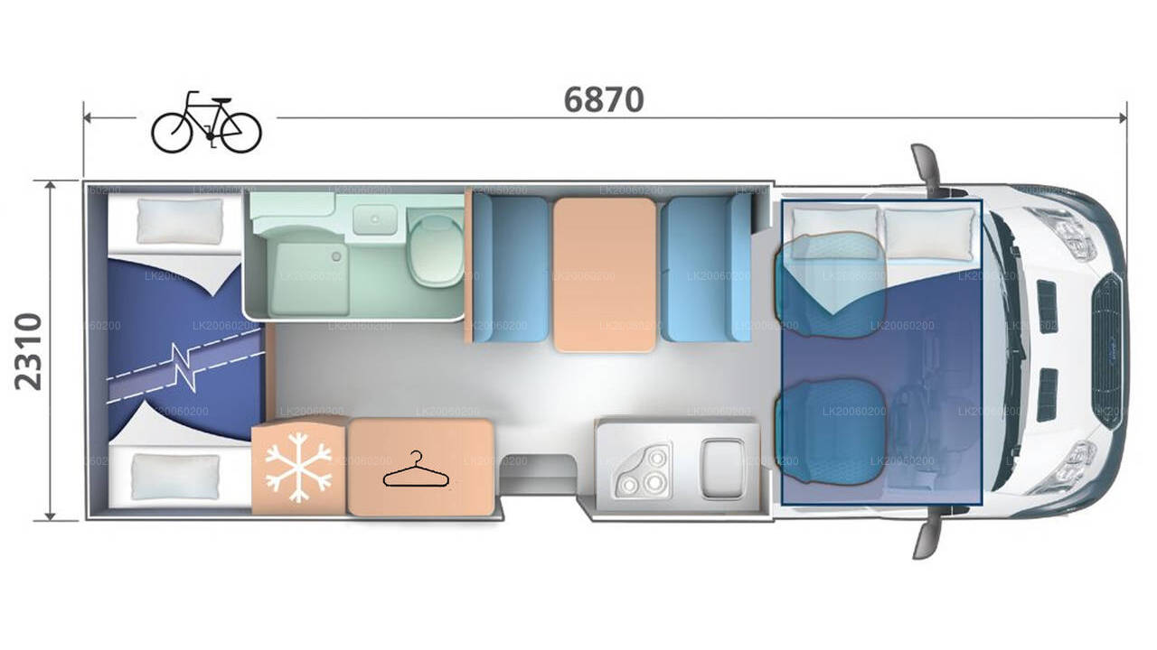 Wohnmobilvermietung mit Chauffeur (Hobby Siesta A70 GM)
