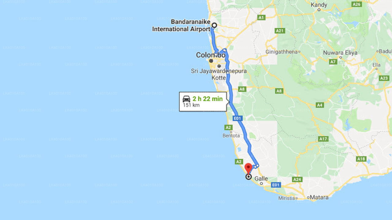 Privater Transfer vom Flughafen Colombo (CMB) nach Dodanduwa City