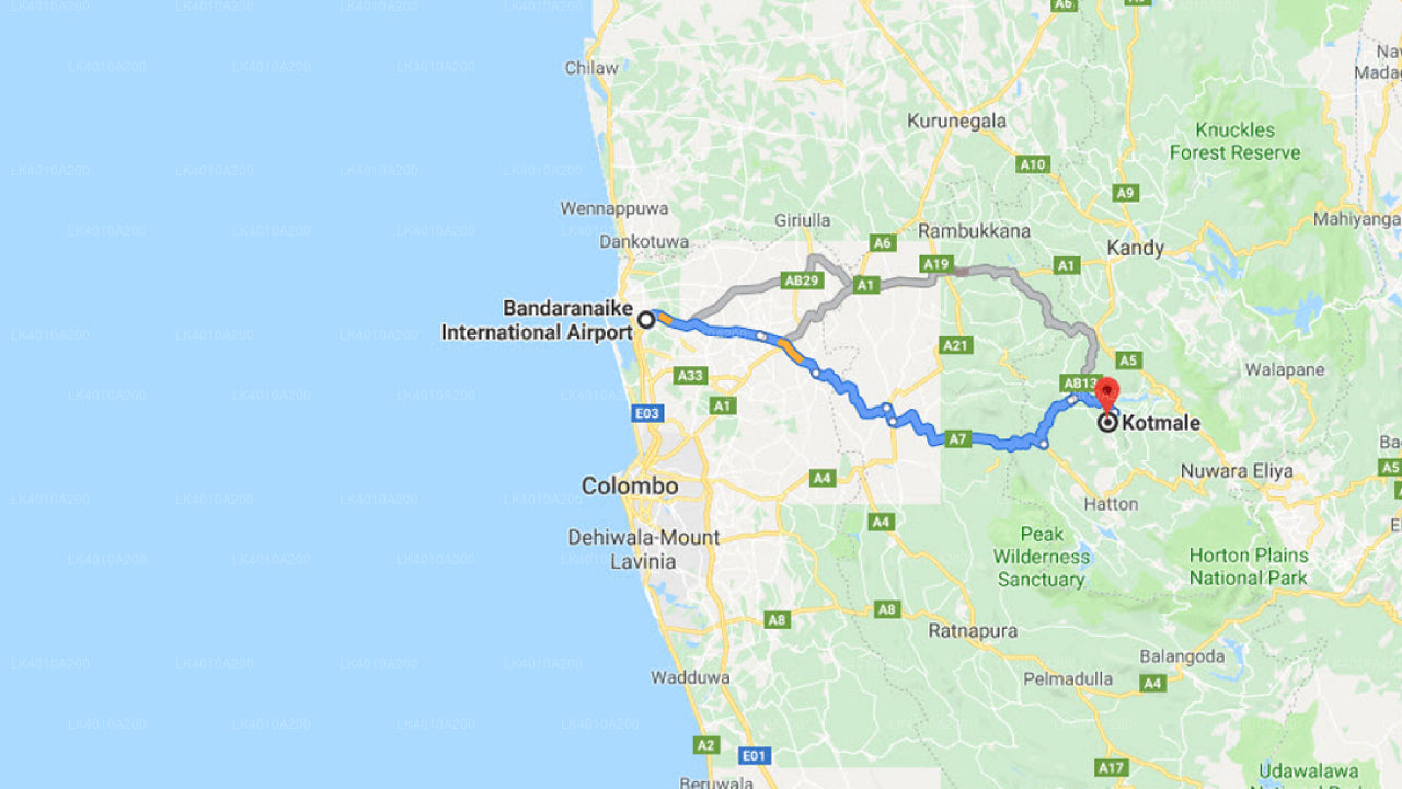 Privater Transfer vom Flughafen Colombo (CMB) nach Kothmale City