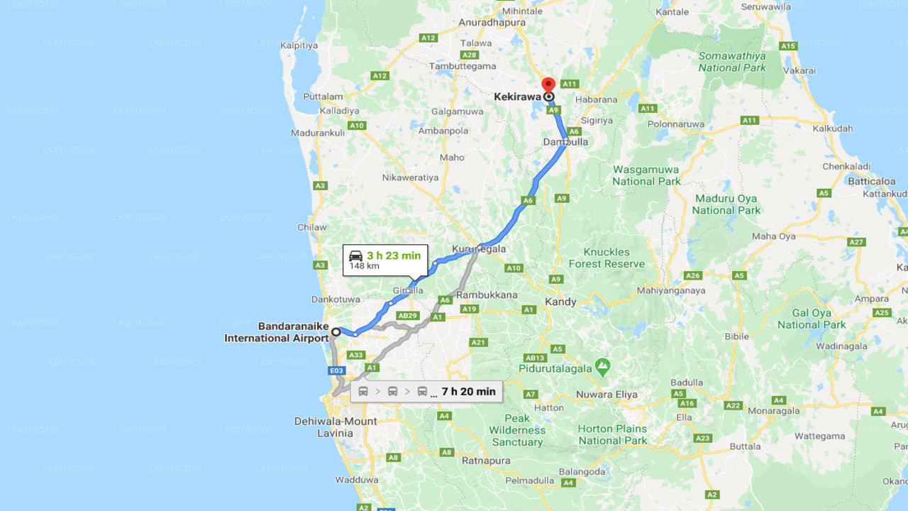 Privater Transfer vom Flughafen Colombo (CMB) nach Kakirawa City