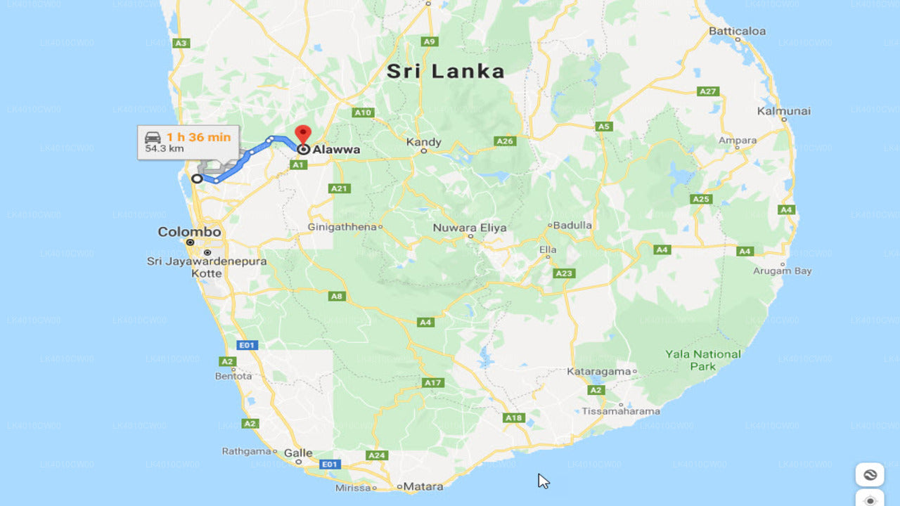 Privater Transfer vom Flughafen Colombo (CMB) nach Alawwa City