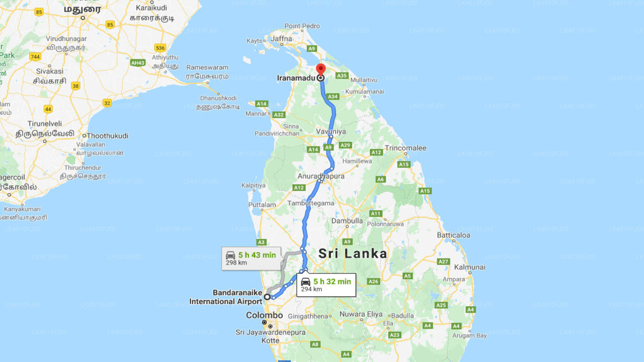 Privater Transfer vom Flughafen Colombo (CMB) nach Iranamadu City