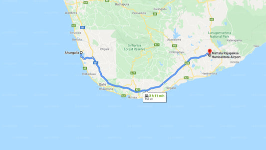 Privater Transfer von der Stadt Ahungalla zum Flughafen Mattala (HRI).