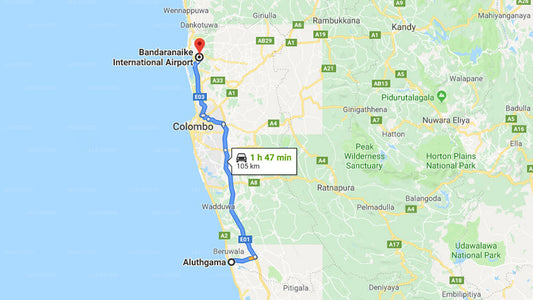 Privater Transfer von Aluthgama City zum Flughafen Colombo (CMB).
