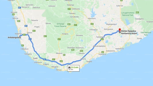 Privater Transfer von der Stadt Ambalangoda zum Flughafen Mattala (HRI).
