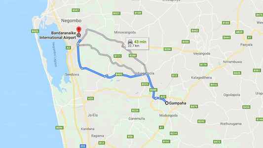 Privater Transfer von Gampaha City zum Flughafen Colombo (CMB).