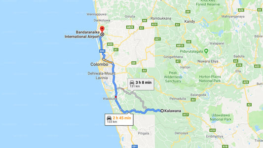 Privater Transfer von Kalawana City zum Flughafen Colombo (CMB).
