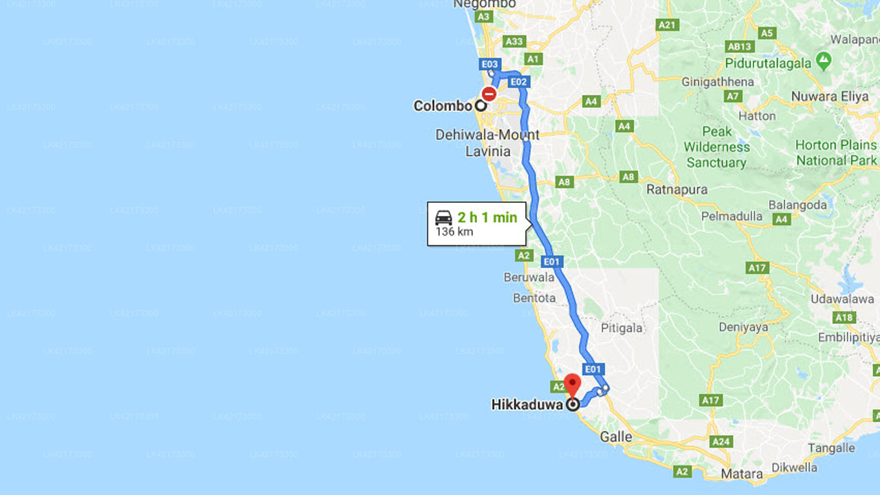 Privater Transfer von Colombo City nach Hikkaduwa City
